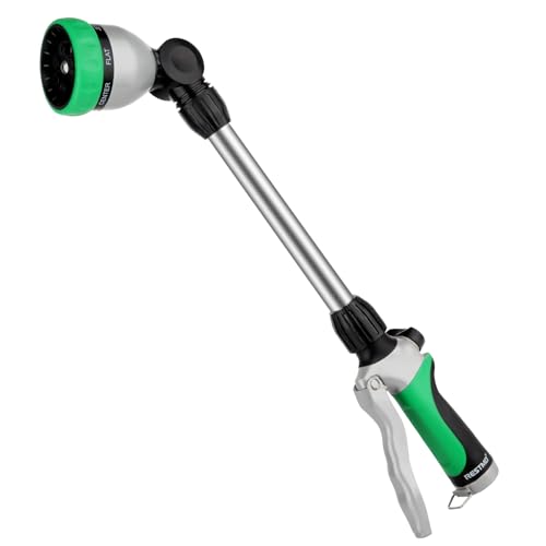 RESTMO Heavy Duty Metal Watering Wand, Sprayer Nozzle for Garden Hose - color: Green