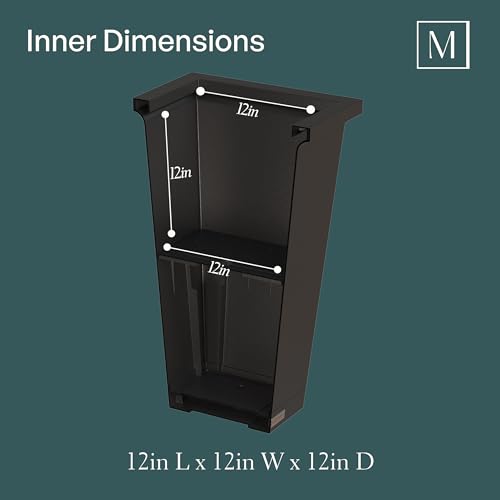 Mayne Renew 24in Modern Tall Square Planter, Black, 2-Pack
