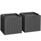 Flamaker 2 Pack Deck Box 31 Gallon Waterproof Resin Storage Box with Lid - color: Grey, size: 31 Gallon-2 Pack