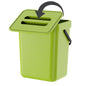 Compost Bin Kitchen, for use on Countertops or Under Sinks, Hanging Trash Can with Lid, for Cupboard/Bathroom/Bedroom/Office/Camping, Mountable Indoor Compost Bucket(Green 1.3 Gallon/5L)