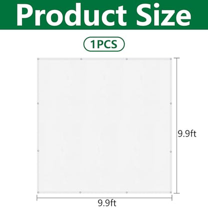 9.9 x 9.9 Ft Plant Sun Shade Cloth, 60% Shading White Sun Protection Net - color: 3x3m