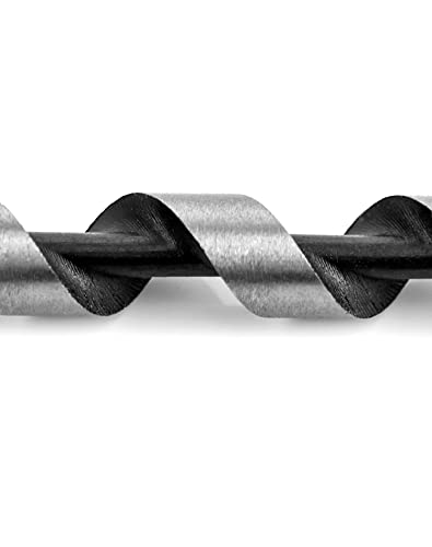 QWORK Auger Drill Bit Set, 7 Piece Set 9" Auger Bit Set Hardened Alloy Steel Ship Auger Bit Creates Deep Clean Hole Precise Drilling for Wood Drilling