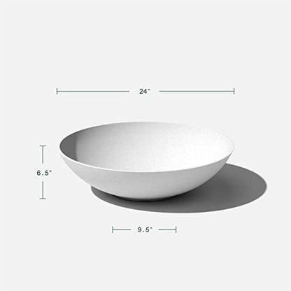Veradek Mason Series Lane Bowl - Large Outdoor Bowl Planter - color: White, size: 6"H x 24"DIA