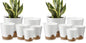 YNNICO Indoor Self Watering Planters with Drainage Holes and Saucers, 8, 7, 6.5, 6, 5.5, 5 Inches, White, 6 Pots (Pack of 2) - color: White, size: 8+7+6.5+6+5.5+5 inch (Pack of 2)