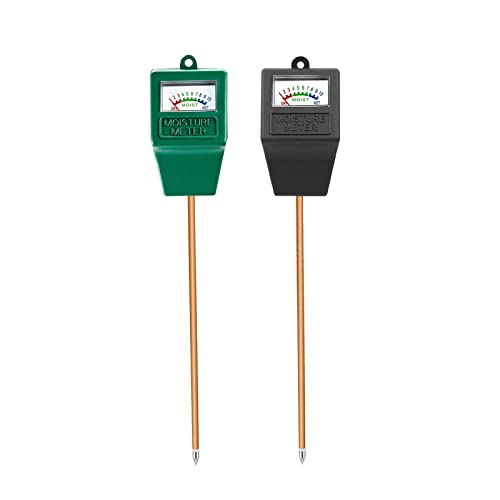 Soil Moisture Meter,2 Pack Plant Hygrometer Moisture Sensor Plant Water Monitor for Potted Plants,Garden,Farm, Lawn(No Battery Needed)-Green+Black - color: Black