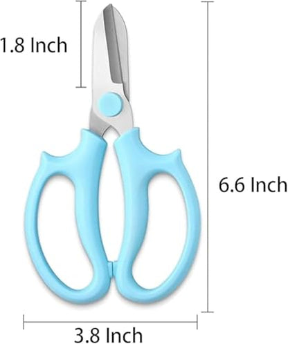 Flower Bouquet Accessories, Flower Scissors Rose Thorn Stripper Tool - color: Blue & White-green Gloves
