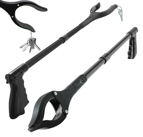 Grabber Reacher Tool, Long 32" Foldable Pick Up Stick, Strong Grip Magnetic Tip Lightweight Trash Picker Claw Reacher Grabber Tool Elderly Reaching, by Luxet (Black) - color: Black