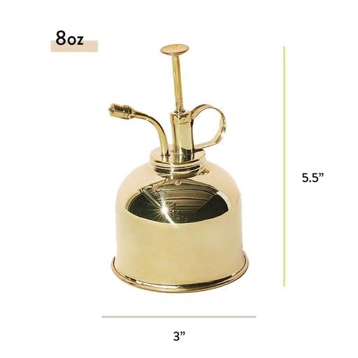 Modern Sprout Plant Mister - 8 oz Indoor Watering Can & Sprayer - Brass - color: Gold
