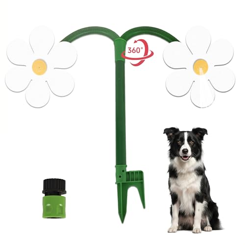 Crazy Daisy Sprinkler, 360° Rotating Flower Sprinkler for Dogs and Yard - color: White