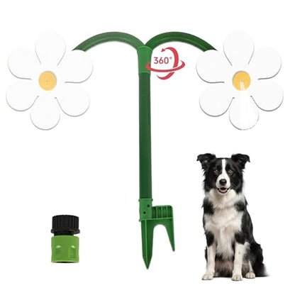Crazy Daisy Sprinkler, 360° Rotating Flower Sprinkler for Dogs and Yard - color: White