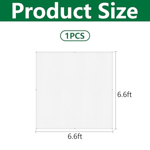 6.6 x 6.6 Ft Plant Sun Shade Cloth, 60% Shading White Sun Protection Net - color: 2x2m