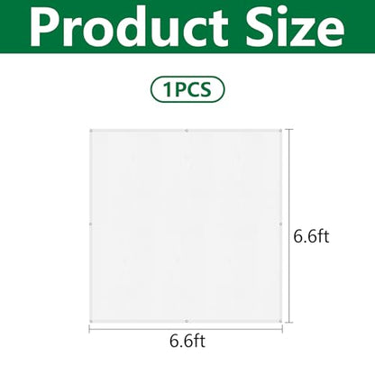 6.6 x 6.6 Ft Plant Sun Shade Cloth, 60% Shading White Sun Protection Net - color: 2x2m