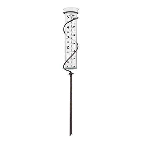La Crosse 704-08967-INT Original Handcrafted Colombian Metal Finish Spiral Rain Gauge with 5-inch Capacity Glass Rain Garden Tube - color: Bronze