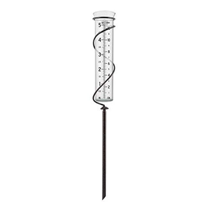 La Crosse 704-08967-INT Original Handcrafted Colombian Metal Finish Spiral Rain Gauge with 5-inch Capacity Glass Rain Garden Tube - color: Bronze