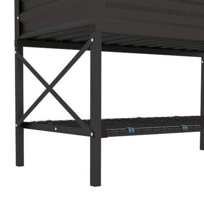 Outsunny Raised Garden Bed with Galvanized Steel Frame, Black - color: Black