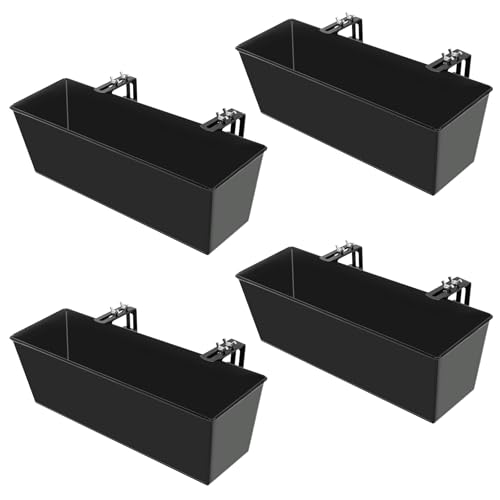 16 Inch Deck Railing Planter Boxes with Adjustable Brackets (4PCS)