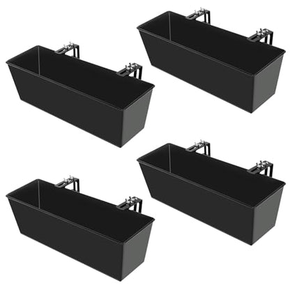 16 Inch Deck Railing Planter Boxes with Adjustable Brackets (4PCS)