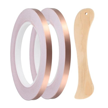 2pcs Copper Foil Tape 0.31" x82FT Single Conductive Adhesive Tape - size: 0.31 Inch x 82 FT