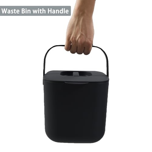 4L Kitchen Compost Bin, Black - color: Black