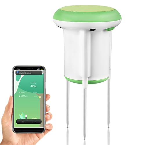 Smart Zigbee Soil Moisture Sensor,Bluetooth Soil Sensor, Room Thermometer Indoor Soil Tester, Smart Plant Sensor,（Zigbee Hub Required） for Garden, Lawn, Indoor Pots - App Remote Control
