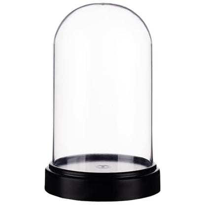 AHANDMAKER Acrylic Display Dome Case Cloche Globe, 3X4 Black Base Crystal Dome Bell Jar Display Case for Figures Flowers Plants Bouquets Photos Medals Tabletop Wedding Decorations