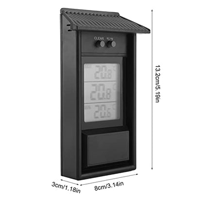 Joyzan Digital Greenhouse Thermometer,Waterproof Max Min Temperature Meter - color: black