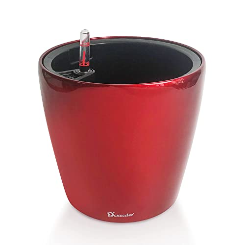 Dexceder 9x8 Self Watering Planter (Red High Gloss) - color: Red, size: 9x8