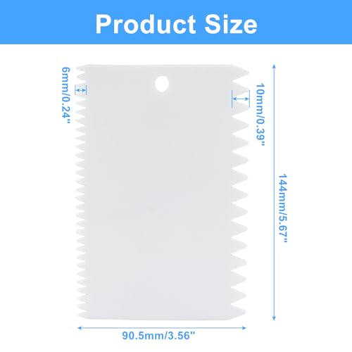 Bonsicoky 2 PCS Plastic Trowel Notched Glue Spreader, 0.4" + 0.2" Tooth - size: 0.4" + 0.2" Tooth