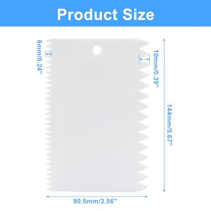 Bonsicoky 2 PCS Plastic Trowel Notched Glue Spreader, 0.4" + 0.2" Tooth - size: 0.4" + 0.2" Tooth