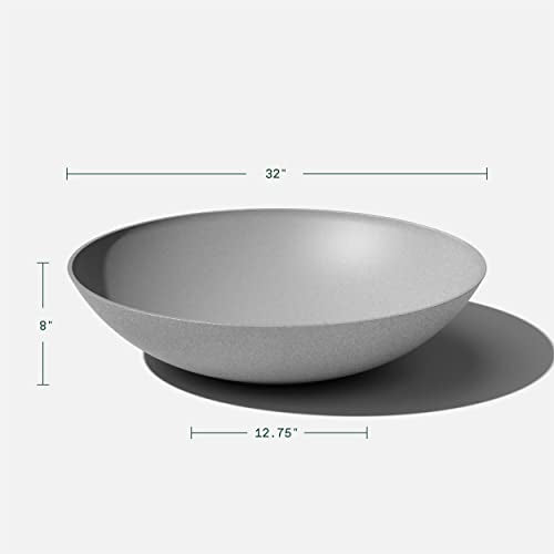Veradek Mason Series Lane Bowl - Large Outdoor Bowl Planter - color: Gray, size: 8"H x 32"DIA 2PK