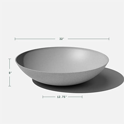 Veradek Mason Series Lane Bowl - Large Outdoor Bowl Planter - color: Gray, size: 8"H x 32"DIA 2PK
