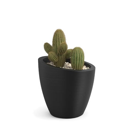Mayne 8879-B Modesto 20in Round Patio Planter, Black - color: Black, size: 20 Inch