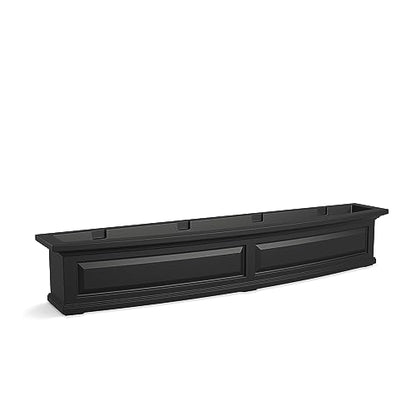Mayne Nantucket 60in Self-Watering Rectangular Window Box Planter, Black - color: Black, size: 60in