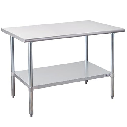 Profeeshaw Stainless Steel Prep Table 30''x48'' NSF Commercial Workbench - color: No Backsplash, size: 30''x48''