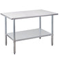 Profeeshaw Stainless Steel Prep Table 30''x48'' NSF Commercial Workbench - color: No Backsplash, size: 30''x48''