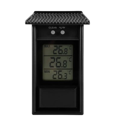Min Max Thermometer, LCD Digital Wall Mount Greenhouse Temperature - color: Black