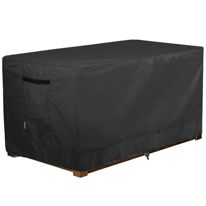 Patio Deck Box Cover Waterproof, 46L x 22W x 24H inch, Black - color: Black, size: 46"x22"x24"(H)