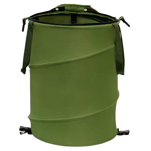 24 Gallons Collapsible Trash Can, Pop Up Trash Can with Zip Lid, 600D Oxford Cloth Outdoor Foldable Camping Trash Can/Recycle Bin, for Home Storage, Office, Outdoor Lawn, Camping(18x24 In-24 Gallons) - size: 24jl-1p