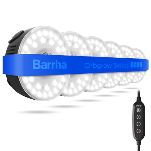 Barrina OG09 Puck Grow Light, 54W(6 x 9W), 5000K, Timer, 6 Packs, Black - color: 5000K-Black Cover, size: 6 Packs with Timer