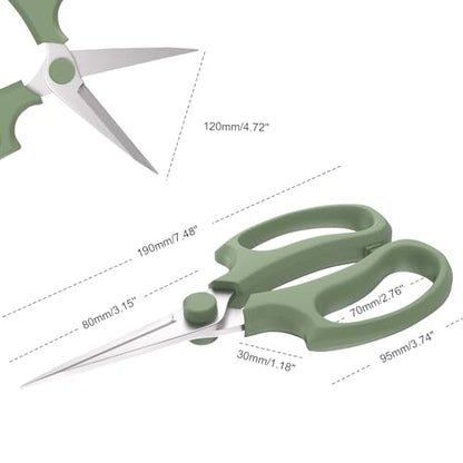 Housolution Flower Scissors, Steel Pointed Pruning Shears, Avocado Green - color: Pointed-avocado Green, size: 1 Pack