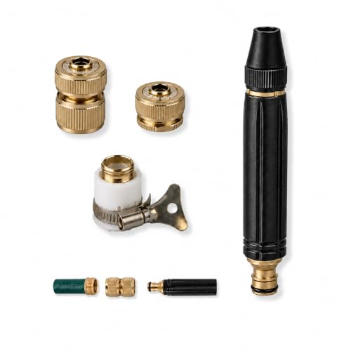 High Pressure Hose Nozzle with 3 Metal Connectors and Adjustable Spray