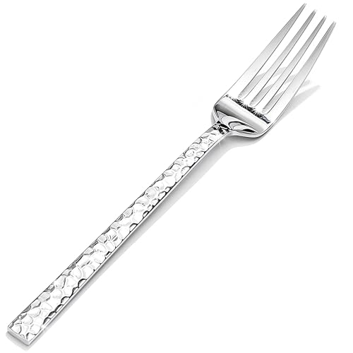 16 Piece Hammered Dinner Forks Set,18/10 Stainless Steel Forks, 8 Inch - size: 16-Piece