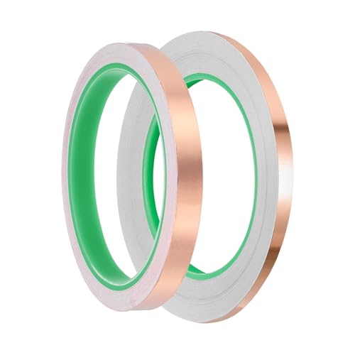 PATIKIL Copper Foil Tape (0.39" x 33/66FT) (1Set) Double Conductive Tape - size: 0.39 Inch x 33/66FT