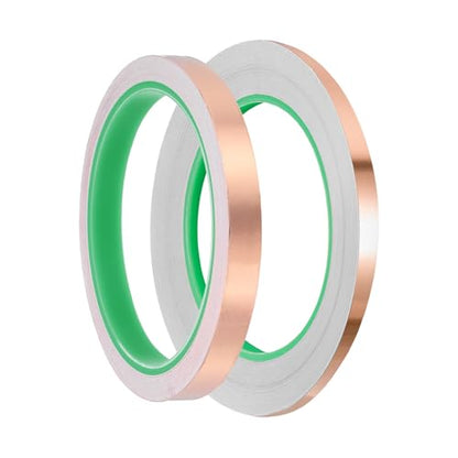 PATIKIL Copper Foil Tape (0.39" x 33/66FT) (1Set) Double Conductive Tape - size: 0.39 Inch x 33/66FT