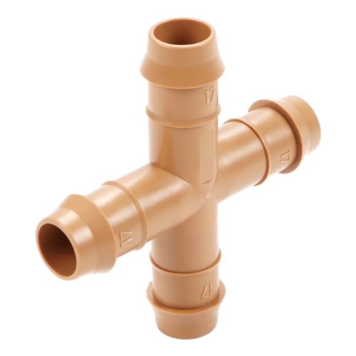 12 Pieces 1/2 Inch Drip Irrigation Cross Fittings, 1/2" Drip Line System Barbed Cross Tee Connectors for 5/8", "1/2", ".700" Drip Tubing - size: 1/2" Barbed Cross