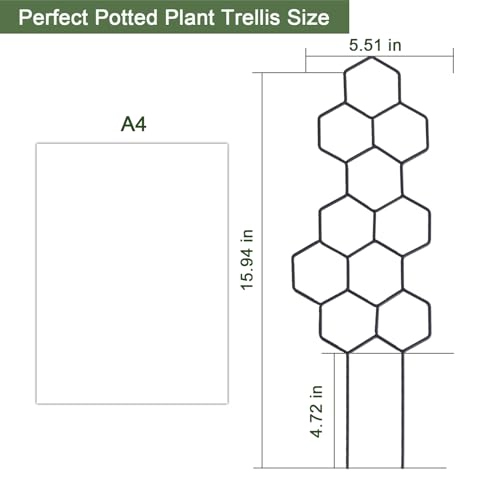 WellSign 15.94 inch Small Trellis for Potted Plants, Metal Plant Trellis