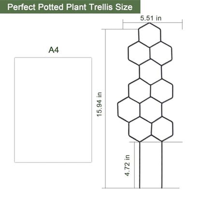 WellSign 15.94 inch Small Trellis for Potted Plants, Metal Plant Trellis