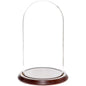 Plymor 5.5" x 10" Glass Display Dome Cloche (Dark Mahogany Veneer Base) - color: Dark Mahogany Veneer Base