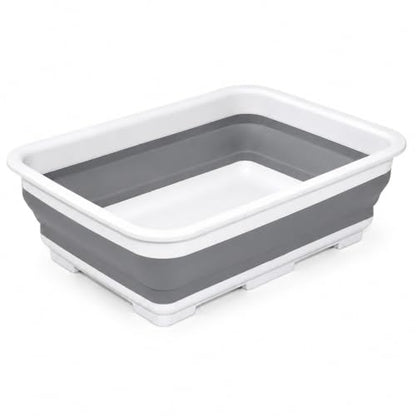 Goderewild Collapsible Dish Pan, 10L (2.6 Gal) Foldable Sink Tub, Gray - color: Gray