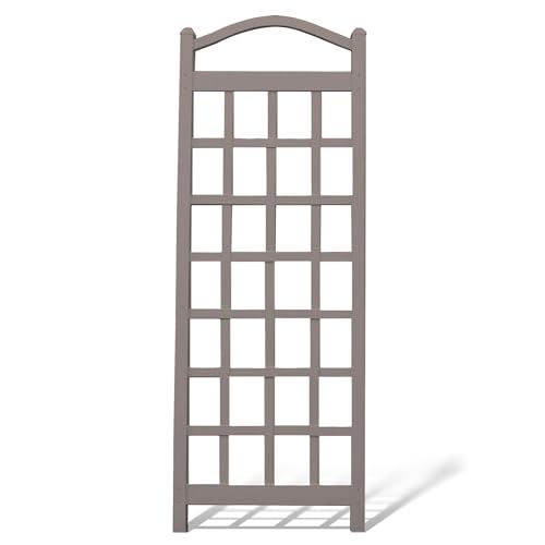 Dura-Trel PVC Garden Trellis for Climbing Vine Plants, Cambridge, Mocha, 28" x 76" - color: Mocha